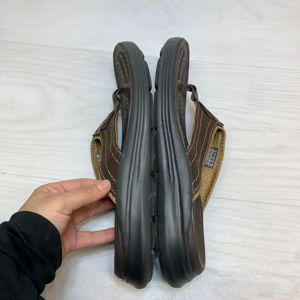 Skechers Sargo Wolters Brown Flip Flops Sandals Mens Size 10 204045‎